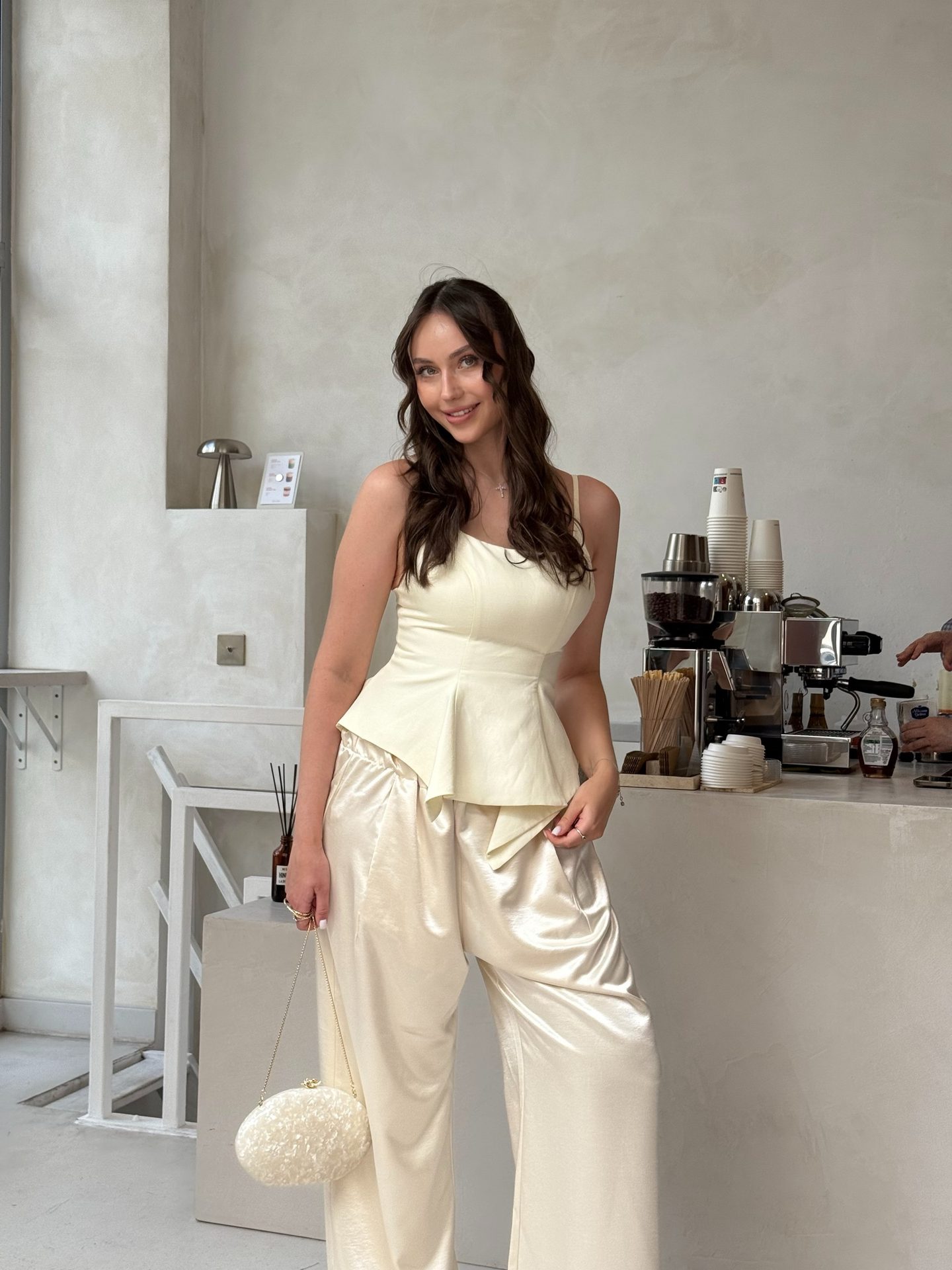 Innovare Denim — ivory peplum set, frame 1