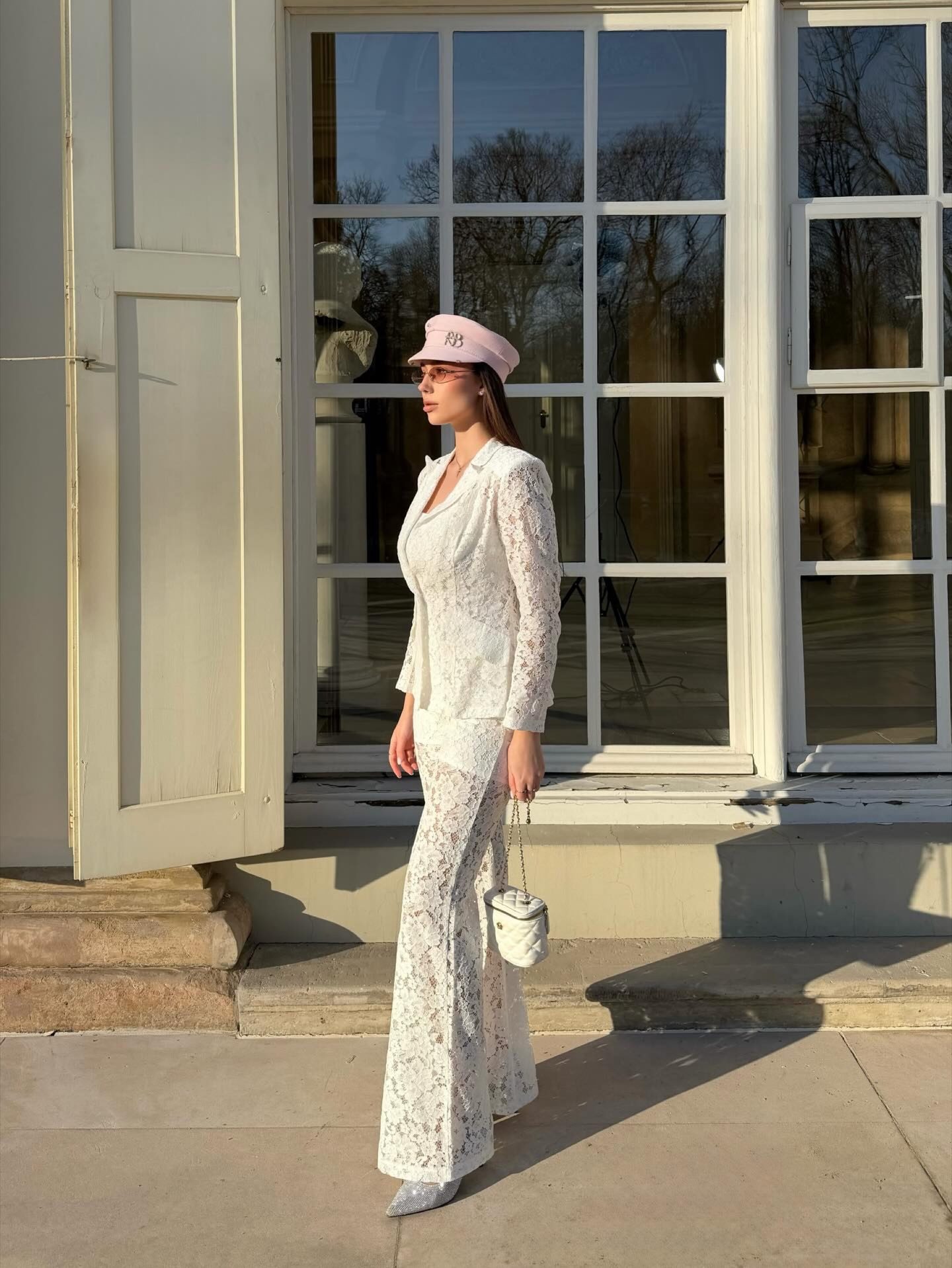 Innovare Denim — white lace suit, frame 1