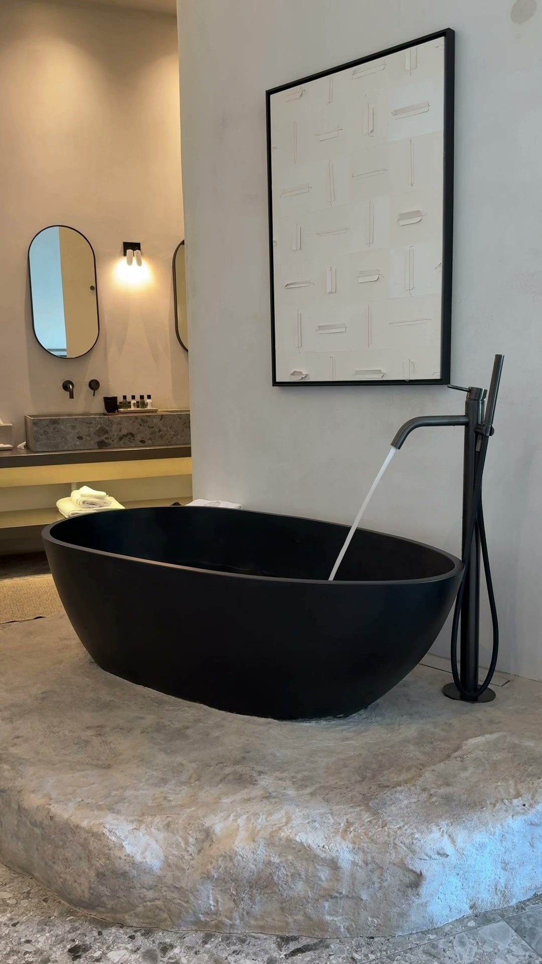 Aeonic Suites & Spa, Mykonos — stone bath, Cycladic stair and pool terrace, frame 2