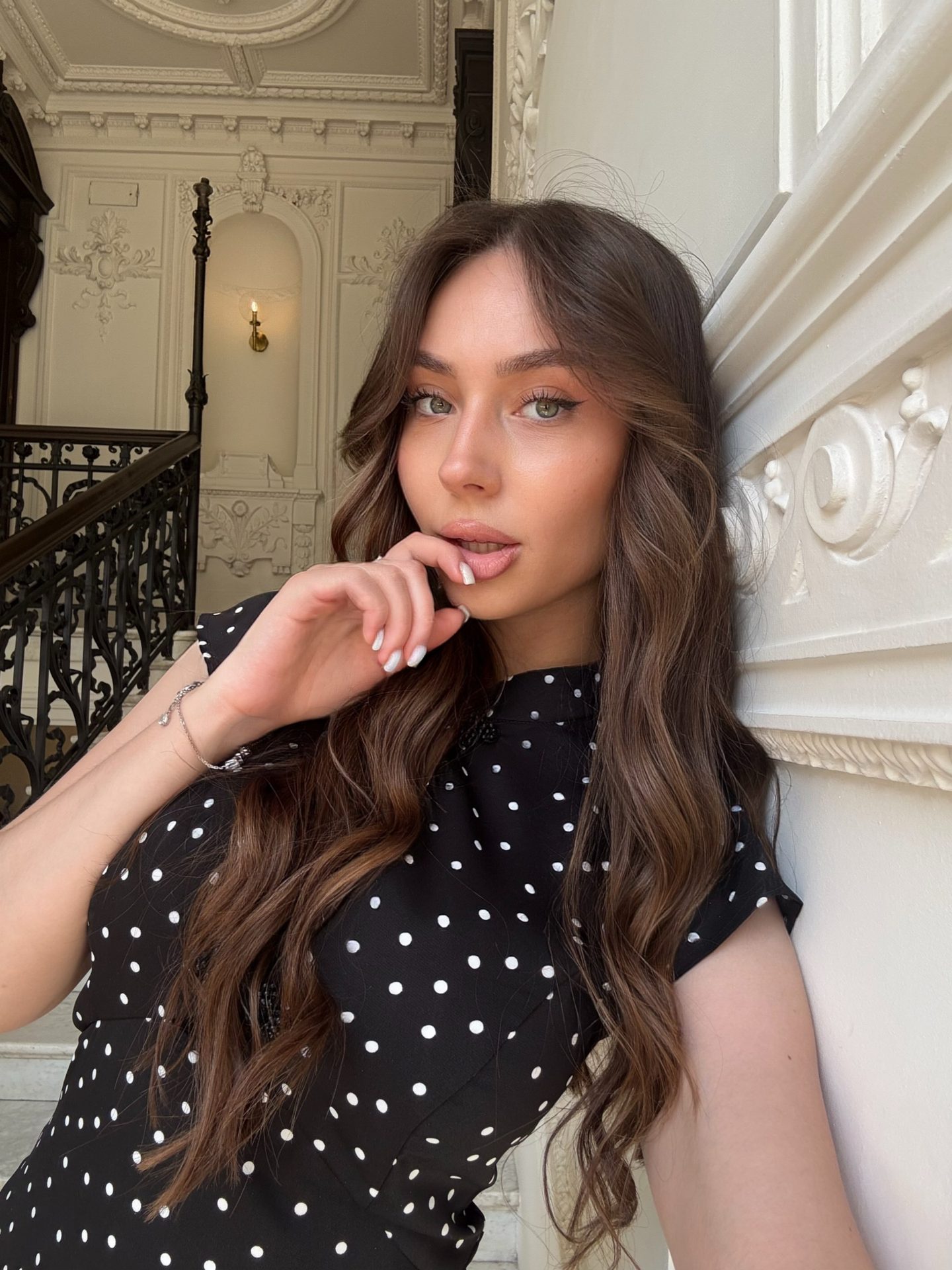RIHOAS — black polka-dot dress, frame 2